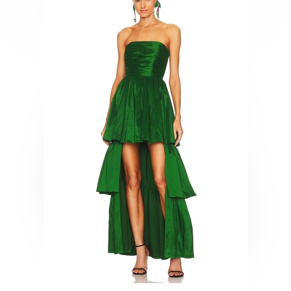 Lovers and Friends Michie Maxie Emerald Green Dress Gown XS - Picture 2 of 7